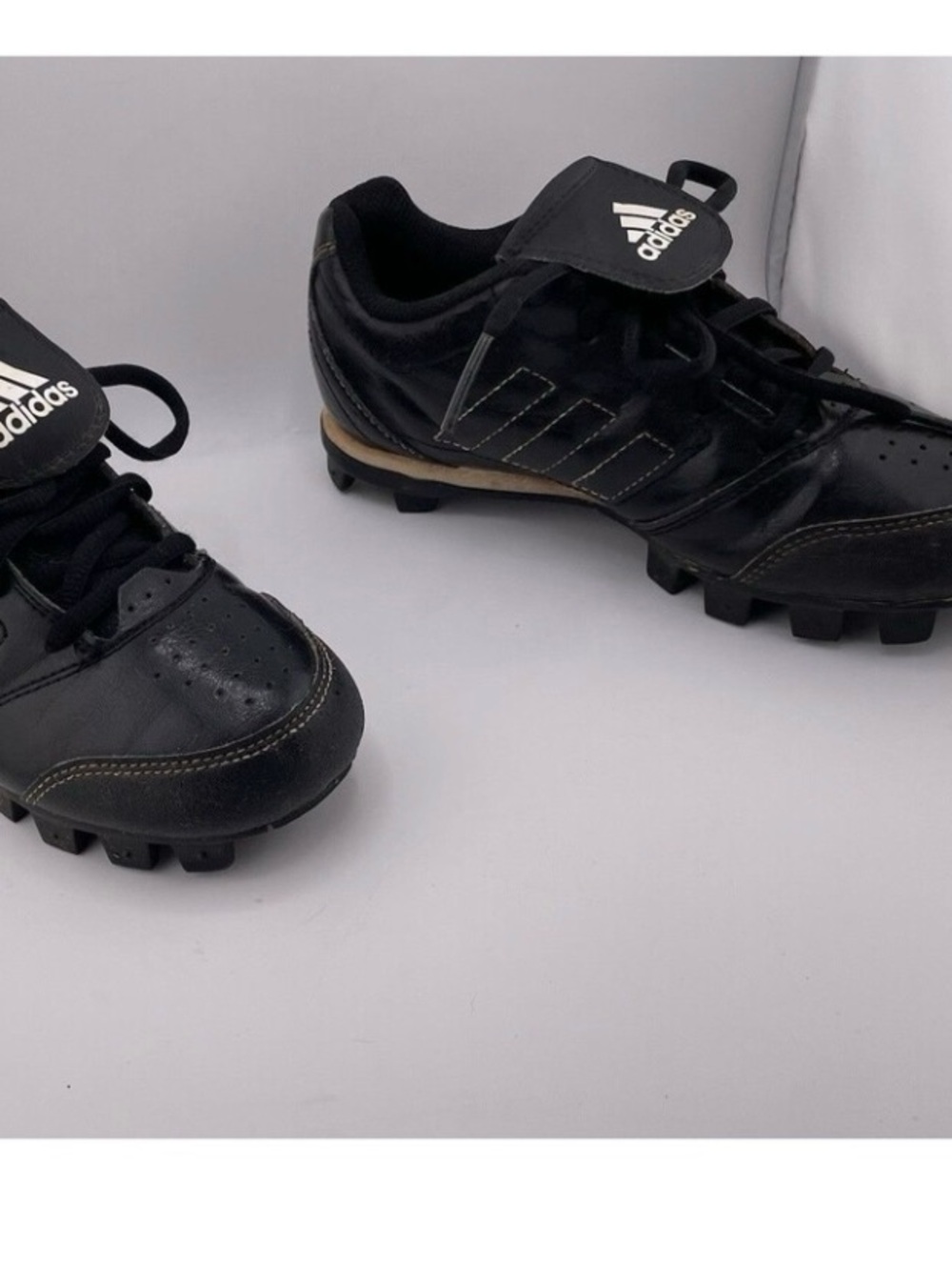 Adidas Baseball Cleats Youth Size 1 Black Change Up MD 2 K Color Inserts - Picture 2 of 9
